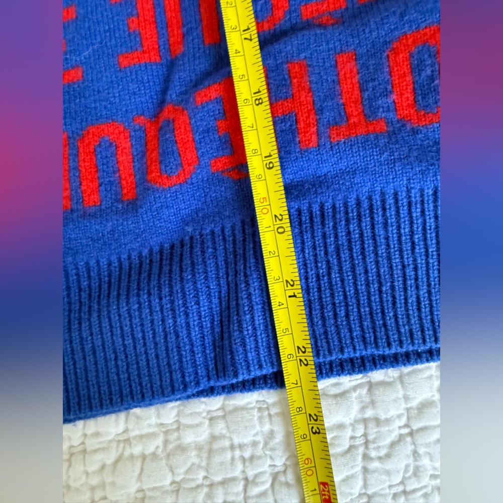Clare V. Blue and Red Graphic Sweater - Picture 3 of 7